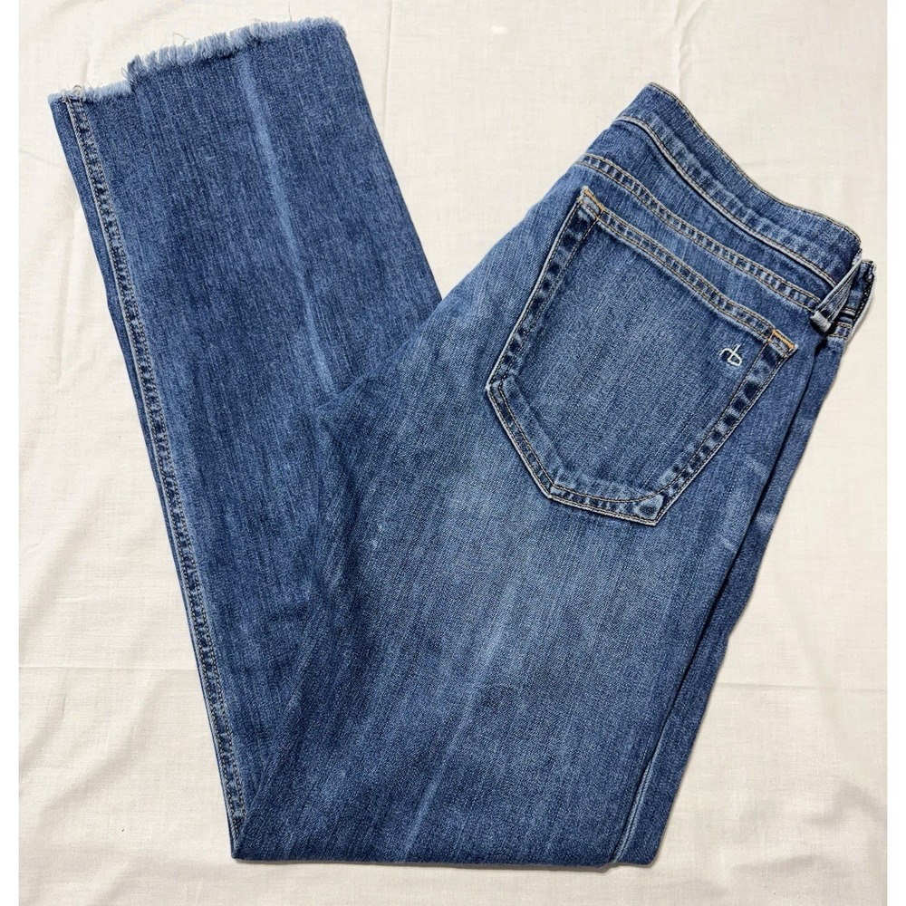 rag & bone Women's Straight Leg Jeans - Medium Blue Denim